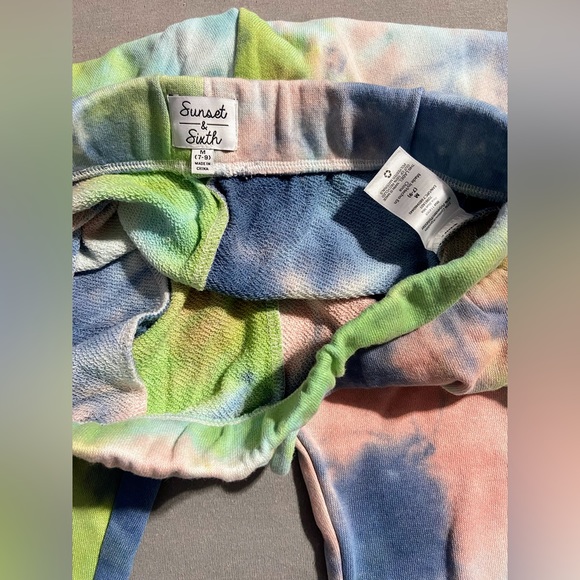 Sunset & Sixth Womens Juniors Cozy Tie Dye Jogger Sweatpants Size Medium 7/9 NEW - Picture 11 of 13